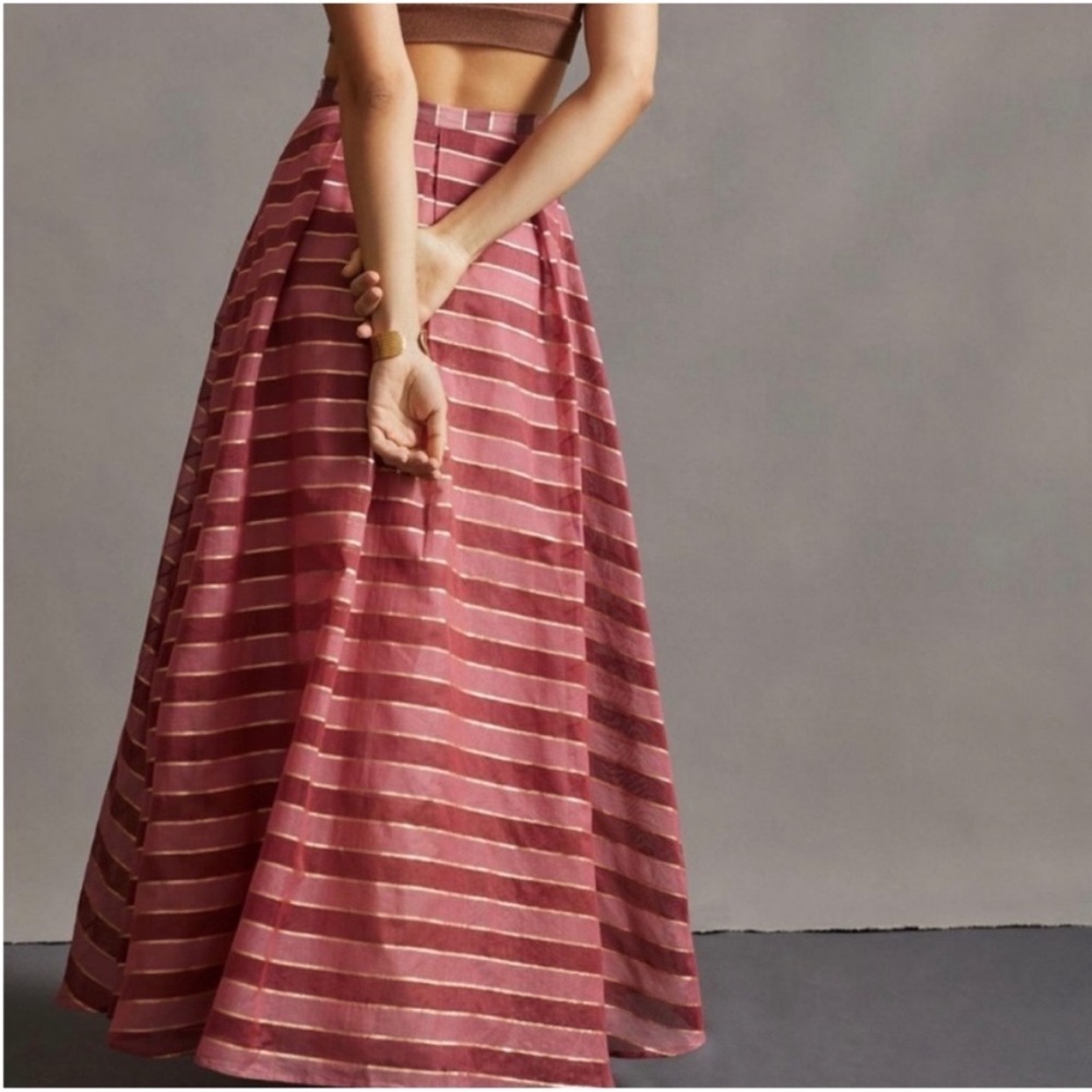 ANTHROPOLOGIE Eva Franco Metallic Striped Skirt